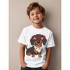 European Sizes Dachshund Valentine'S Day Doxie Weenie Wiener Dog Lover Series Short Sleeve T-Shirt, Casual Wear, Suitable for Birthday Gifts,