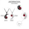 2Pcs Red Rhinestone Angle Feather Pendant Couple Necklace Set Valentine'S Day Gifts For Women Men Jewelry Accessories