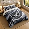 Bedding Set 1 Duvet Cover 2 Pillowcases Las Vegas Raiders Print Soft Bed Linen Bedroom Decor