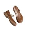 Height-increasing soft-soled small leather shoes for women's autumn new retro round head, spring and summer shallow mouth word Mary Jane woman