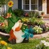 Solar LED Lighted Garden Gnome Resin Statue - Outdoor Funny Decor for Home Patio Lawn Yard - Collectible Figurine Gift