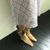 ins Korean niche belt buckle Martin boots women's 2025 new foldable square head French short boots fashion boots