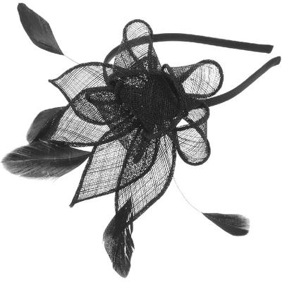 Uonlytech Tea Party Fascinator Hat Headband and Hair Clip Set, Black Mesh Mini Top Hat for Women, Vintage Cocktail Hair Accessory for Weddings and
