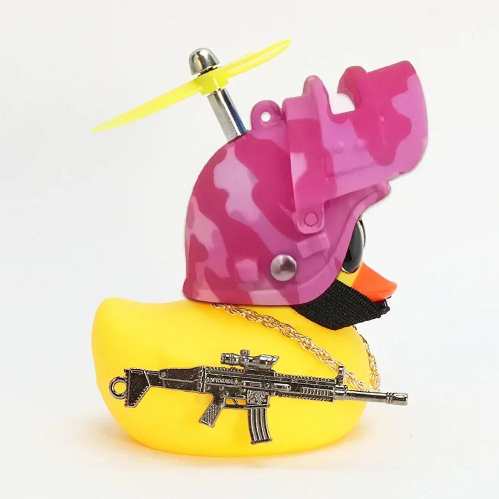 Yellow Duck with Helmet for Bike Without Lights Auto Car Accessories Duck In The Car Car Interior Decoration Motor Accessories