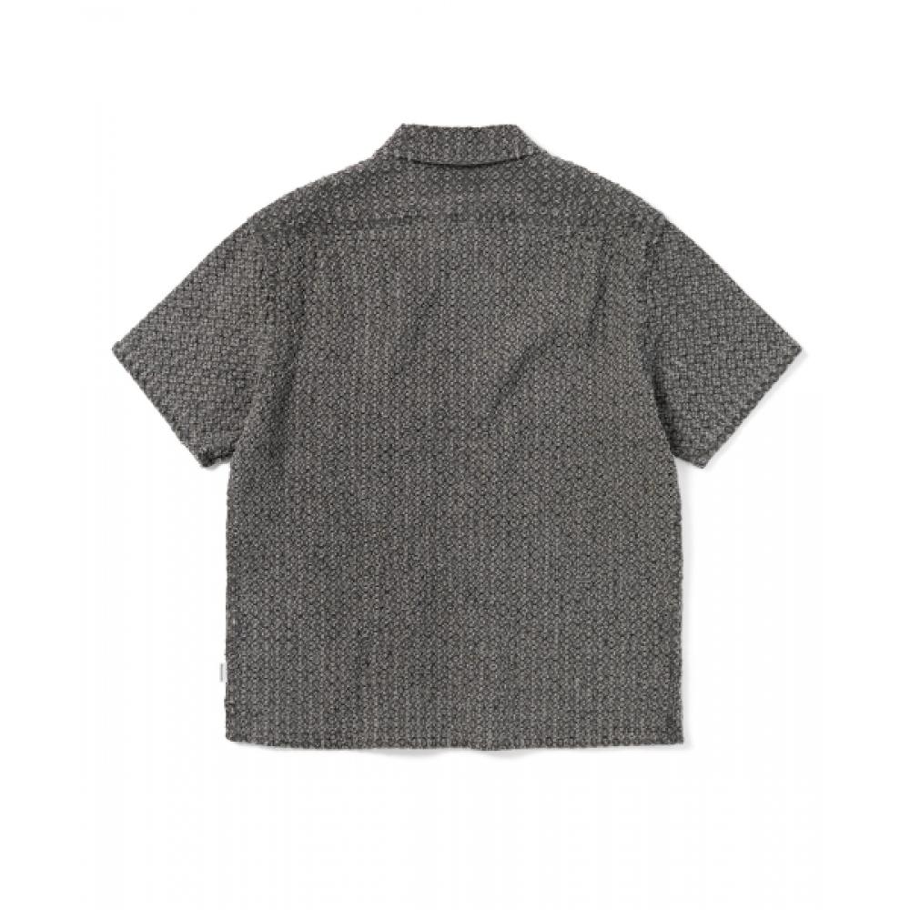 Thisisneverthat Damaged Denim Zip S S Shirt Grey