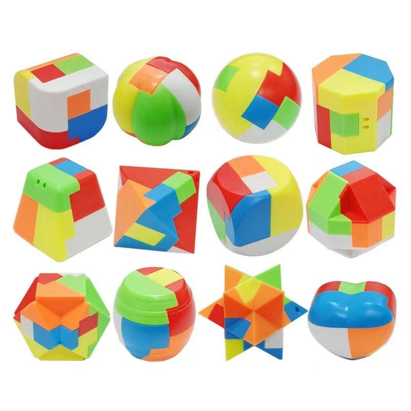 3D Yapboz Luban Kilidi Anahtarlık - Sihirli Mini Küp Zeka Oyunu Çocuklar Yetişkinler İçin Zihinsel Eğitici Oyuncak Stres Giderici