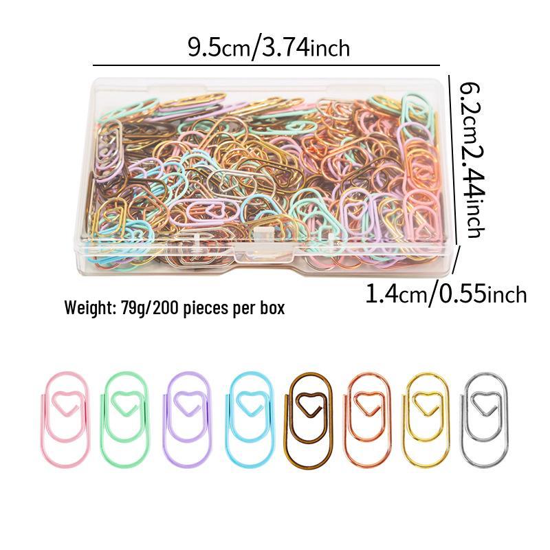 Mini Gold Heart Paperclip Set - Cute Shaped Binder Clips for Student Planners