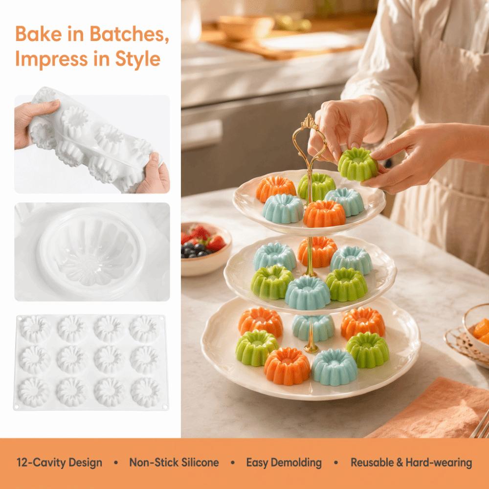 Chrysanthemum Shaped Mousse Cake Mold 12 Options Baking Mould  Homemade Candy