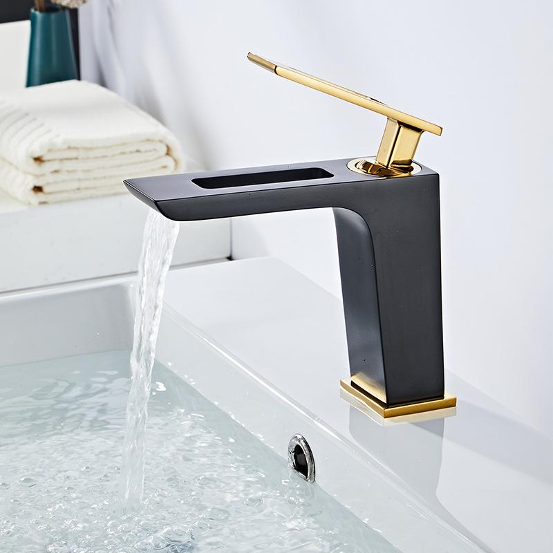 Basin Faucet Nordic Art Hot Cold Mixer Taps Hollow Design Deck Mount Bathroom Sink Faucets Single Handle