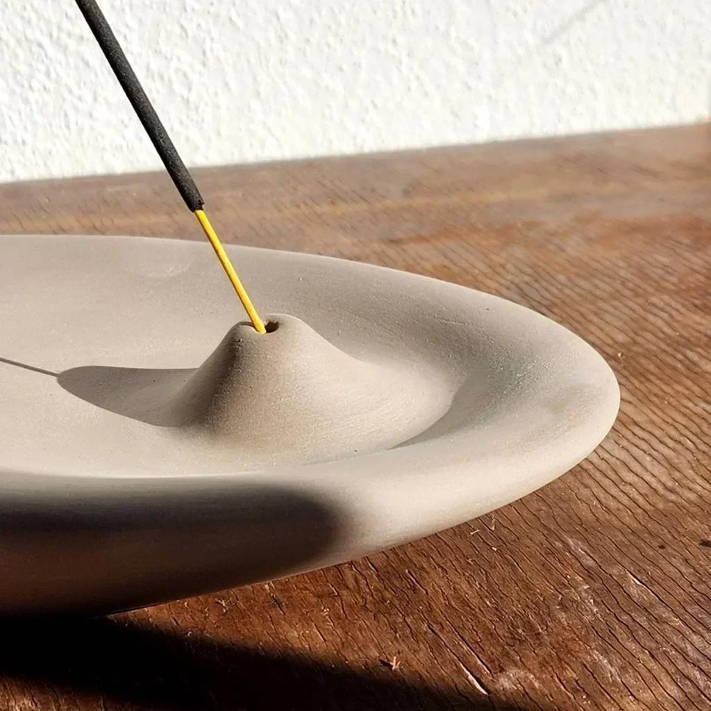 Oval Concrete Incense Stick Holder Incense Burner Stick Holder Line Plate Sandalwood Coil Base Yoga Studios Home Decoration Gift
