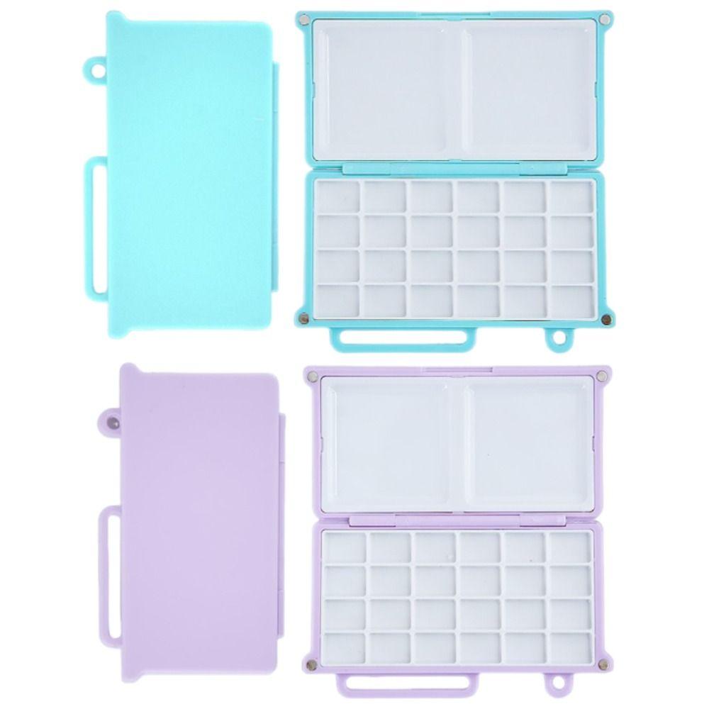 Magnetic Watercolor Paint Box Mini 24 Grid Travel Painting Tray Portable Foldable Empty Paint Palette Travel Use