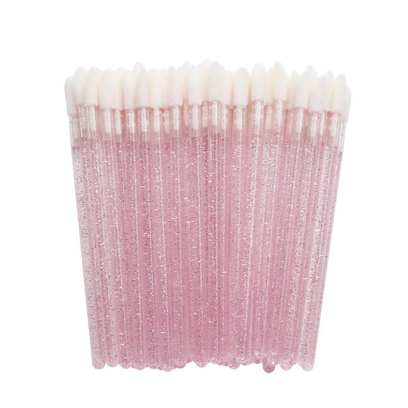 Disposable Crystal Rod Lip Brushes - 50 Pack: Portable Lipstick & Lip Gloss Applicators