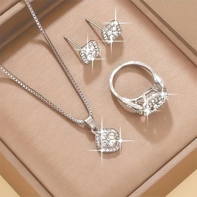 Fashion Simple Earrings Necklace Ring Set