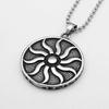 Fashion Sun-god 316L Stainless Steel Flame Pendant Necklace for Men Silver
