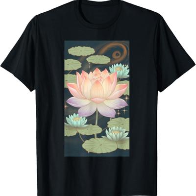 Lotus Flower Nature Art Water Lily Meditation T-Shirt