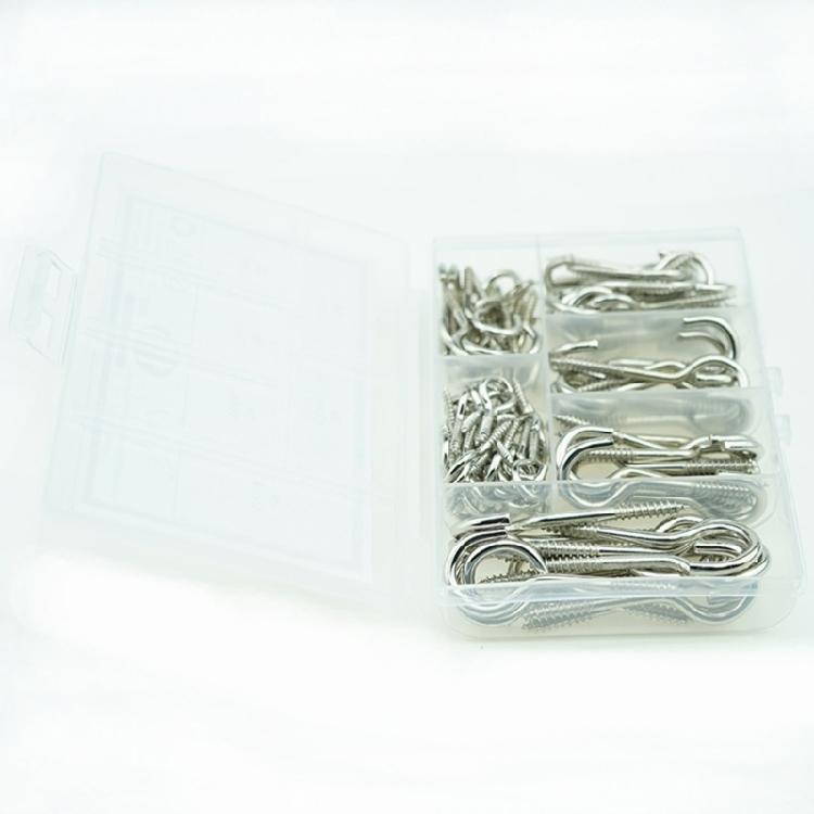 115pcs Metal Ceiling Hook Comprehensive Silver Steel Hook Practical Screw Hooks for Organizing Kitchenware and Tools