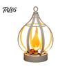 Courtyard Landscape Lighting Solar Flame Lantern, Garden Hanging Metal Outdoor Durable Exterior Yard Decor Waterproof Lantern for Patio Porch Powered