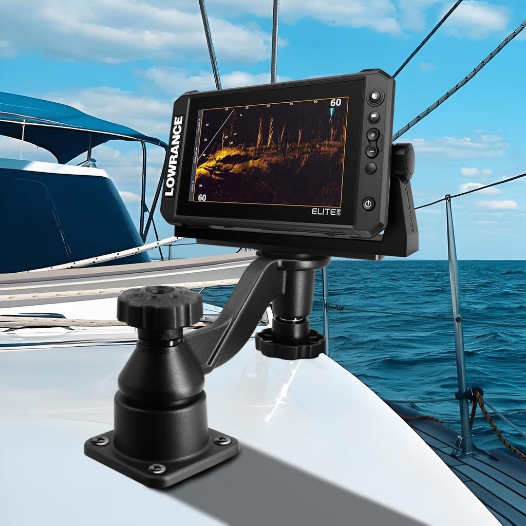 Fish Finder& Chartplotters Mount with 6-inch Swing Arm for 5" To 12" Screens Compatible with Garmin, Humminbird, Lowrance & More