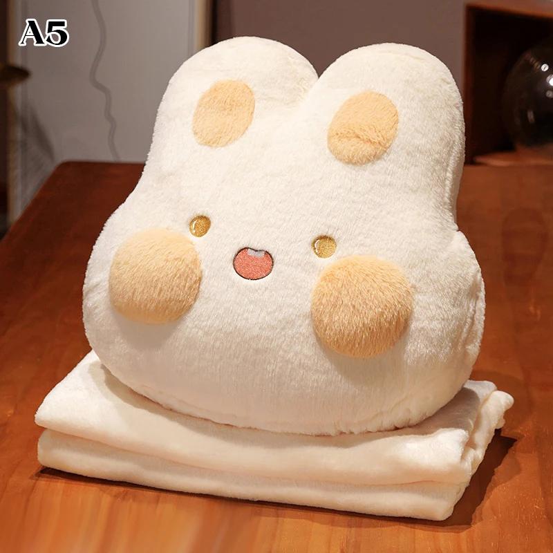 

Winter Plush 3-In-1 Pillow Blanket Cartoon Fill Warm Hands Home Car Travel Bedroom Bed Sofa Office Cute Waist Support Blanket