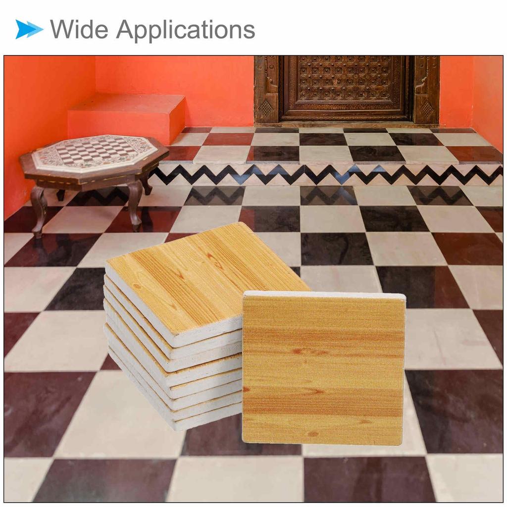 CoCud Dollhouse Floor Tiles, 1.18-inch Square Wooden Miniature Flooring - (Use: Dollhouse Decor) Pack of 18