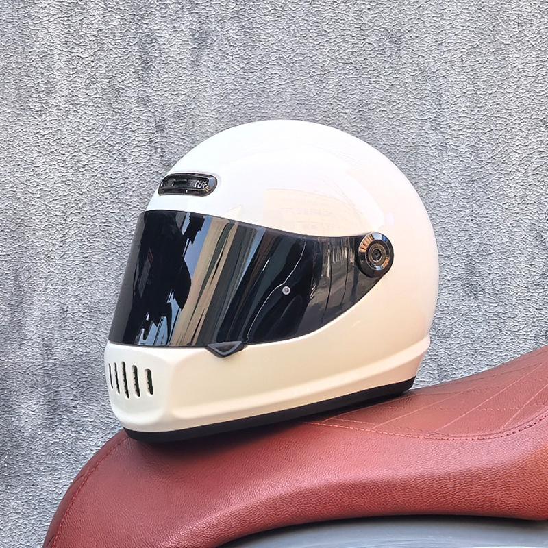 Motorcycle Retro Full Helmet Men's Winter Personality Cool Women's National Tide Race Cruise Retro Car Helmet Universal In All Seasons