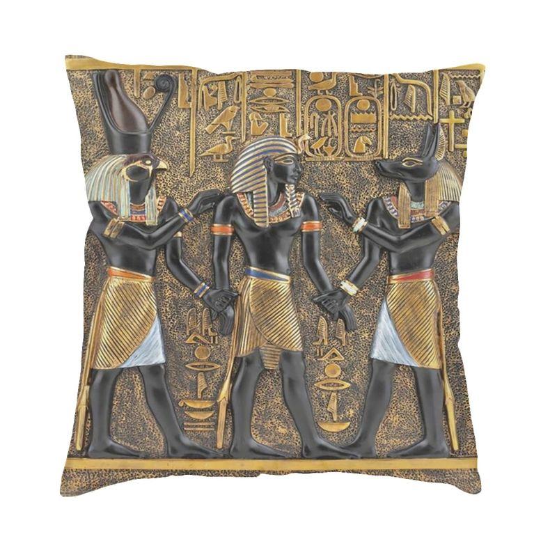 Ancient Egyptian Anubis Cushion Cover Double Side Print Hieroglyphics Throw Pillow Case For Car Cool Pillowcase Home Decorative