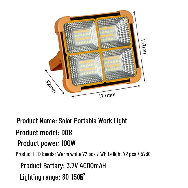 Beigong Solar LED Work & Warning Light 100W