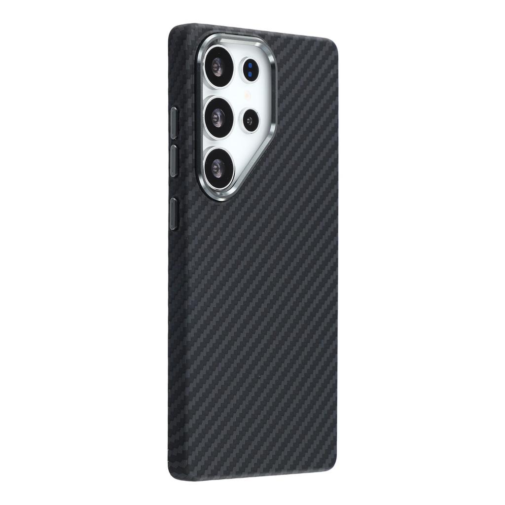 For Samsung Galaxy S25 Ultra Magnetic Case Water Transfer Printing Metal Frame PC Phone Back Cover