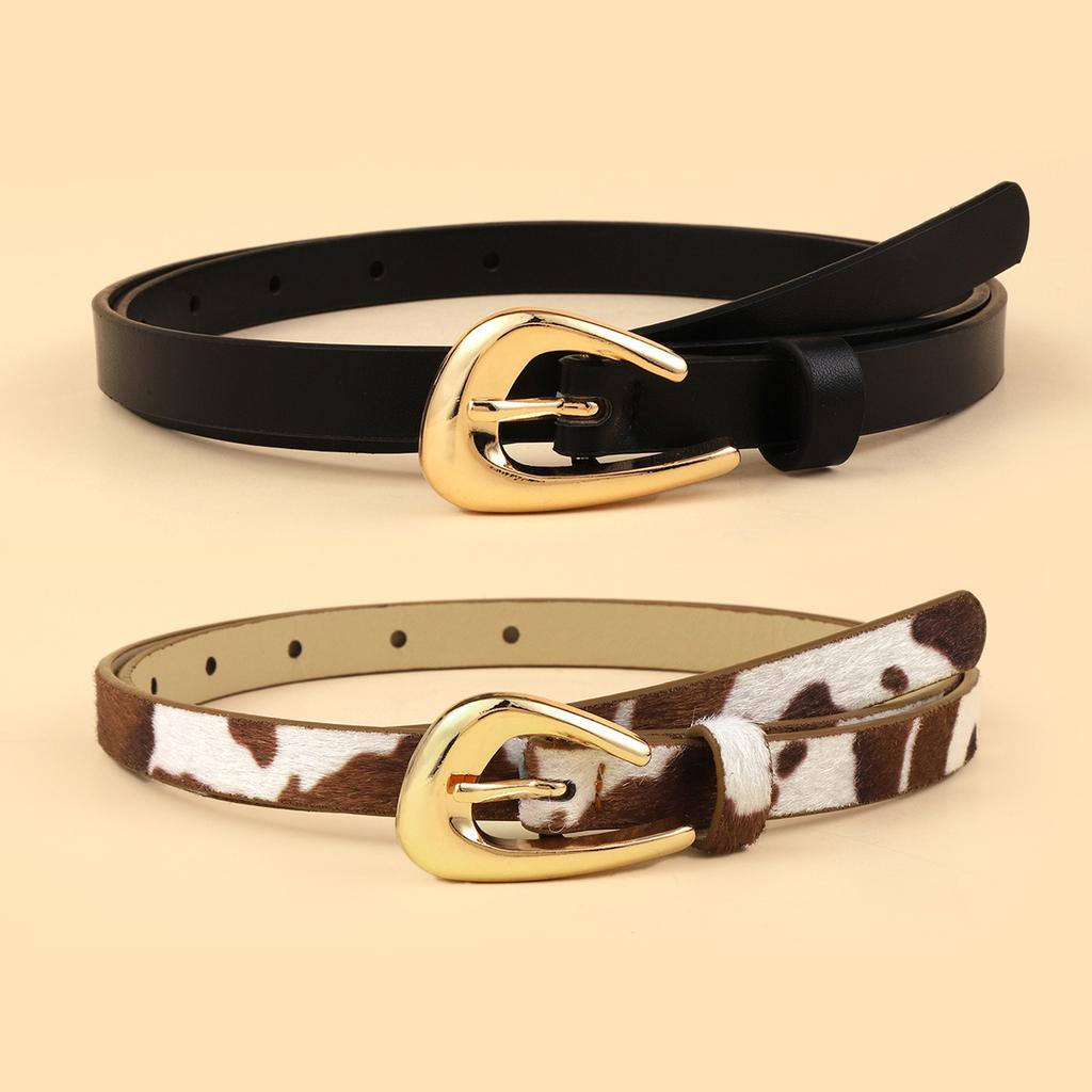 Ladies Thin Belt Simple Decorative Dress Pin Buckle Pu Belt