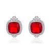 High-end simulation dark blue colored gemstone lavender purple stud earrings with zircon ear jewelry