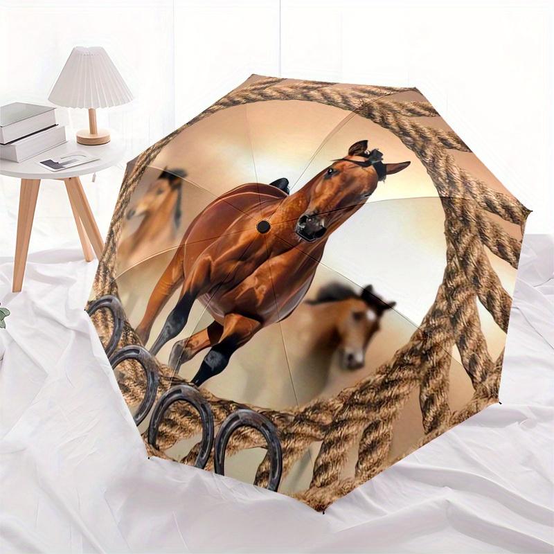 1pc Horse Rope Themed High-quality Umbrella,Automatic Opening and Closing Umbrella,Multi-functional Umbrella G0811319