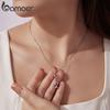 Bamoer 925 Silver Red Heart Skull Pendant Jesus Cross Beads for Women Bracelet Accessories DIY Religious Beliefs Gift