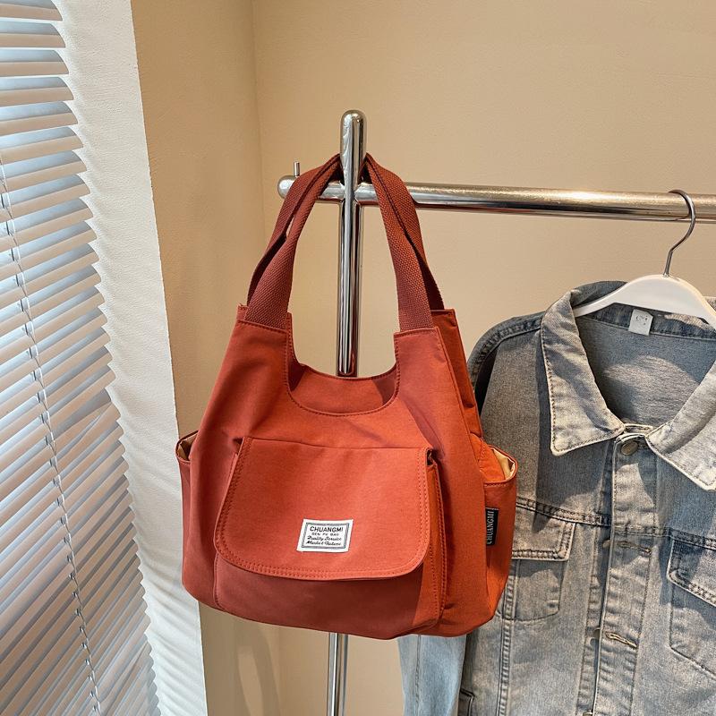 Cloth bag women's large-capacity new summer versatile simple shoulder underarm bag college student class tote bag