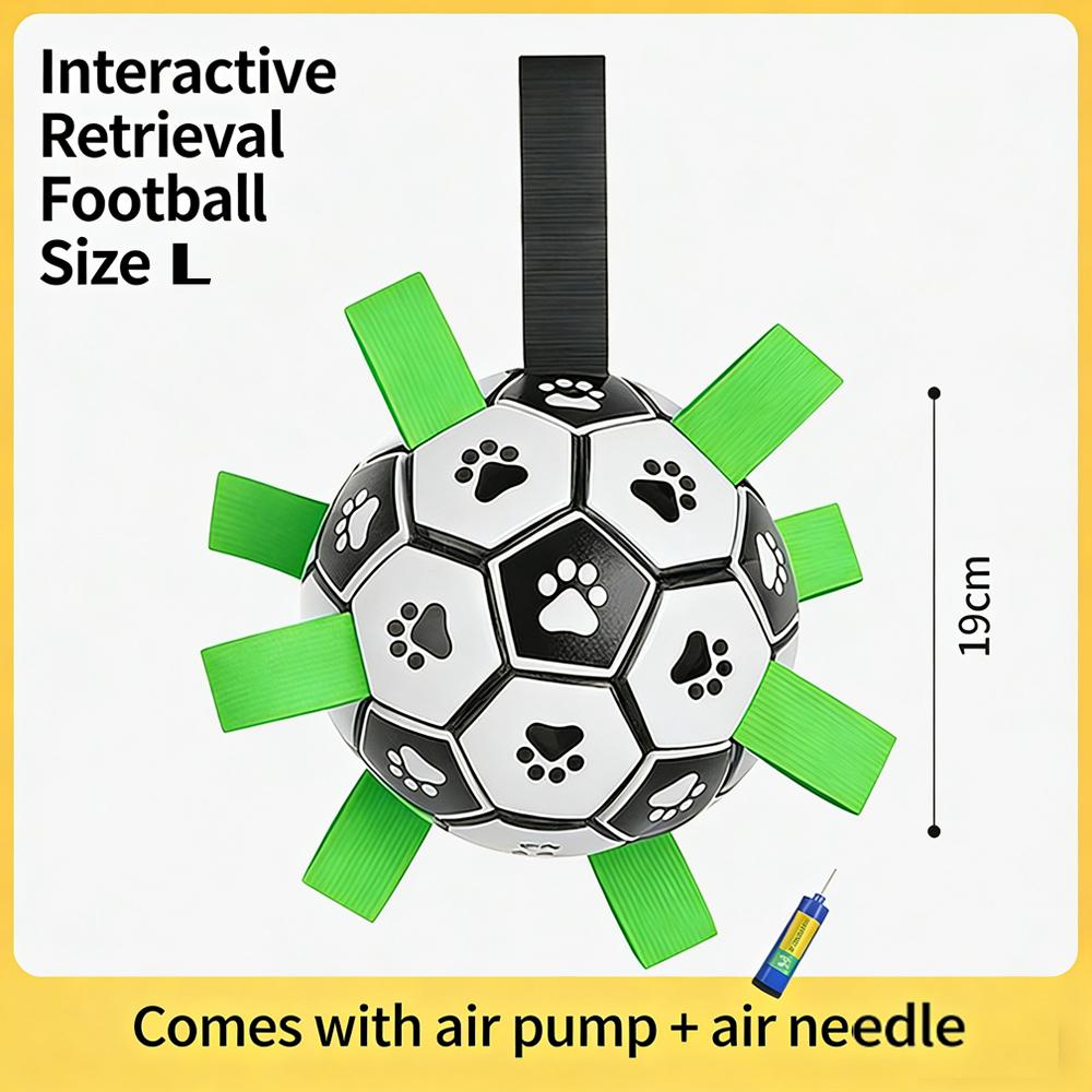 Interactive Pet Football Toys With Grab Tabs Dog Bite Chew Balls Pets Accessories Outdoor Training Soccer for Medium Large Dogs