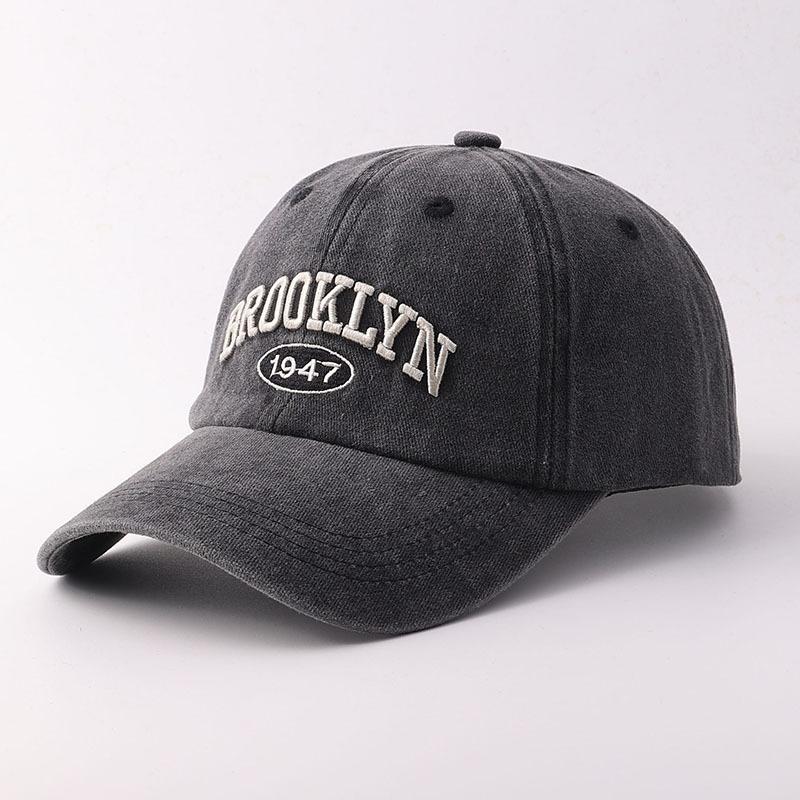 European and American washed old baseball cap retro letter embroidered cowboy hat fashion casual curved brim cap sun hat