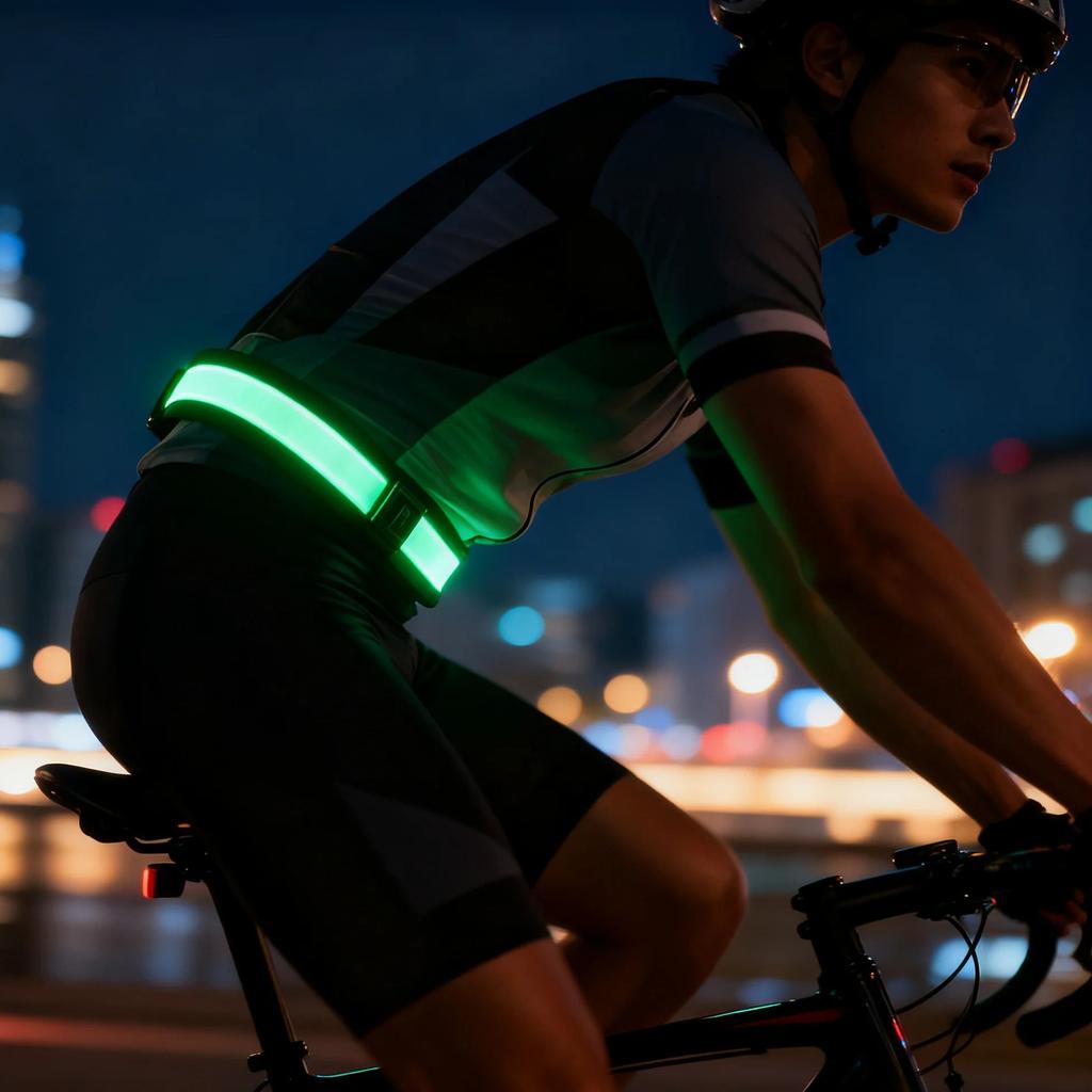 Reflective LED Belt Outdoor Cycling Luminous Safety Light Belt for Running Construction Work USB Rechargeable for Night Riding