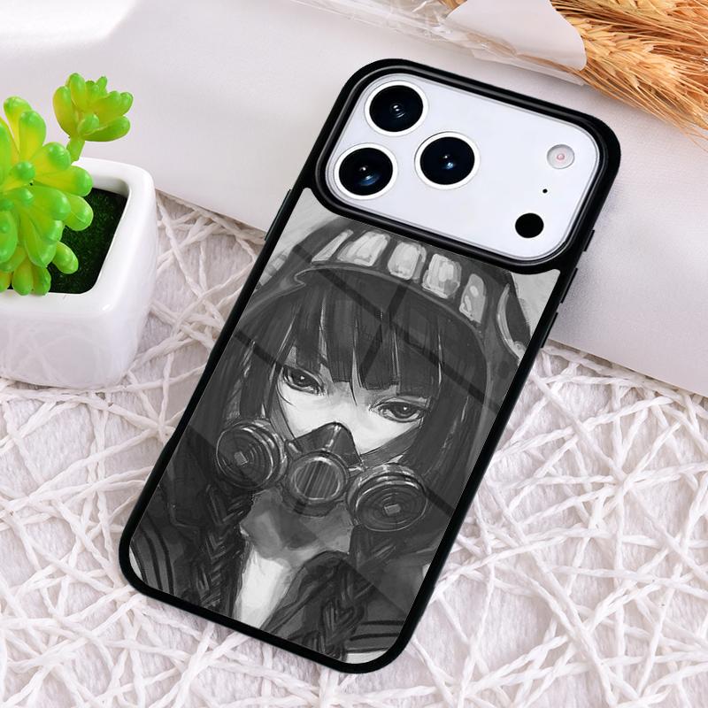 Anime Girl Mask Phone Case for iPhone 17 Air 16 15 11 12 14 13 Pro Max Shockproof Cover