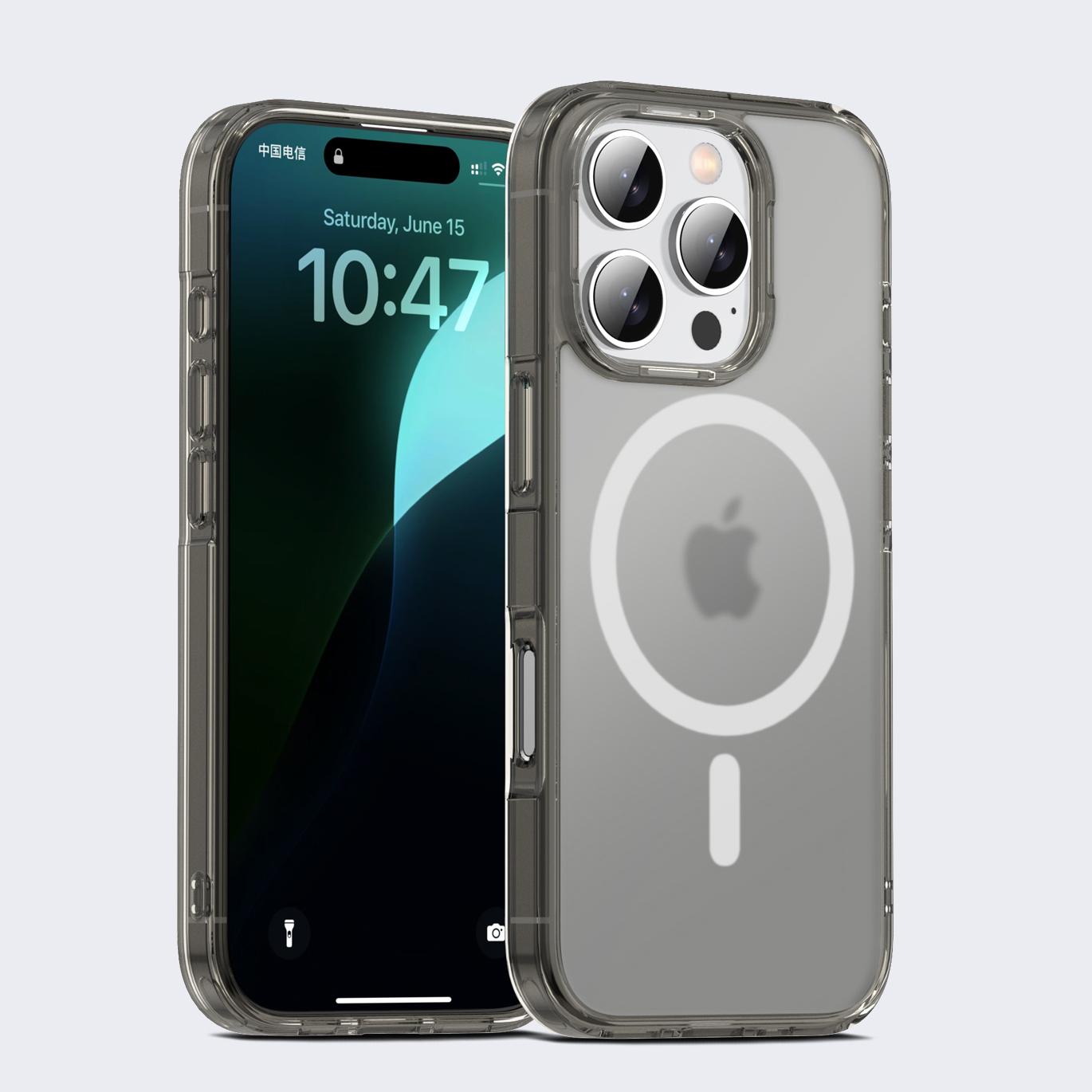 

KEYSION Противоударный матовый чехол для MagSafe для iPhone 16 Pro Max Мягкий силиконовый + прозрачный чехол для задней панели телефона из поликарбоната для iPhone 16 Pro for iPhone 16 Pro коричневый