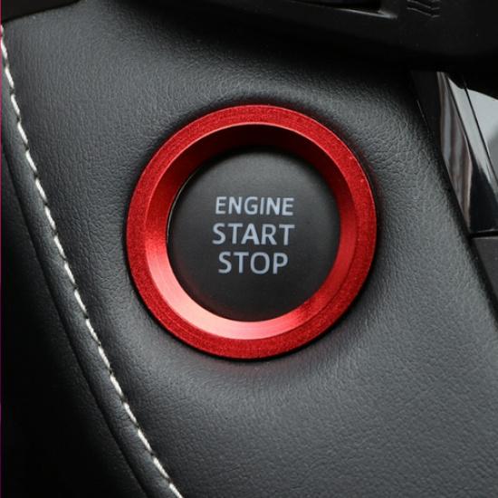 For Toyota Highlander -2025 Engine Start Stop Button Ring Trim Red 1pc