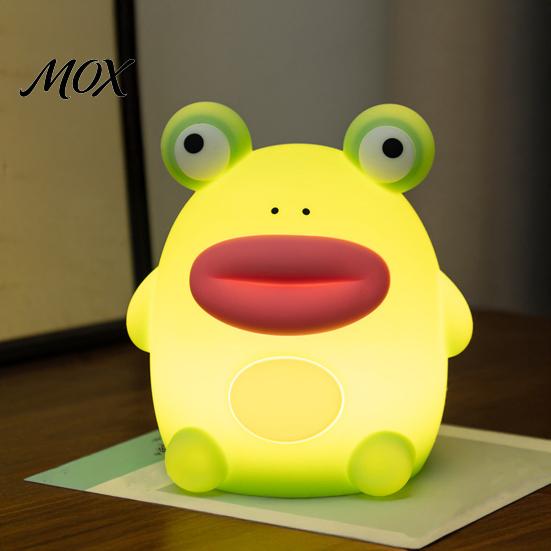 Portable Nursery Light Frog Silicone Night Light, Rechargeable Touch Bedside Lamp with 3 Brightness & Remote Control, 30 Min Timer Desk Decoration,