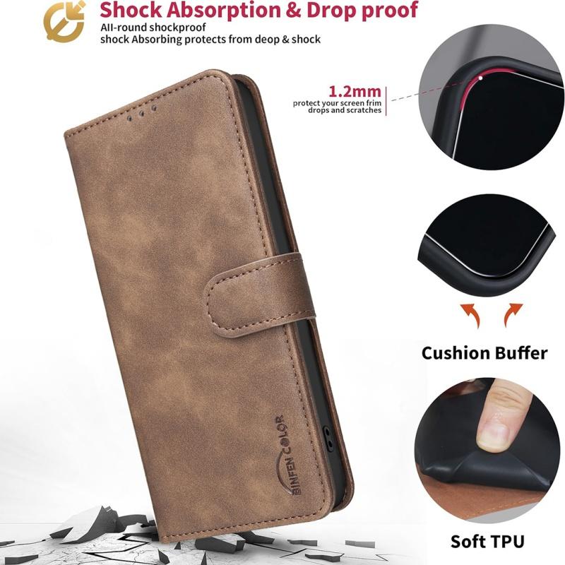S25 S26 Ultra Leather Case For Samsung Galaxy S26 S25 Edge S24 S23 S22 S21 Ultra Plus FE RFID Blocking Flip Wallet Cover Cases