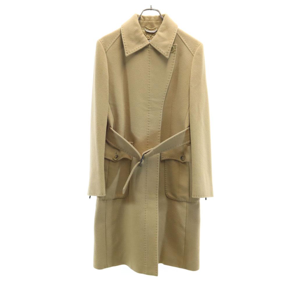Sportmax Made In Italy Wool Blend Long Coat 42 Beige With Belt Women Used