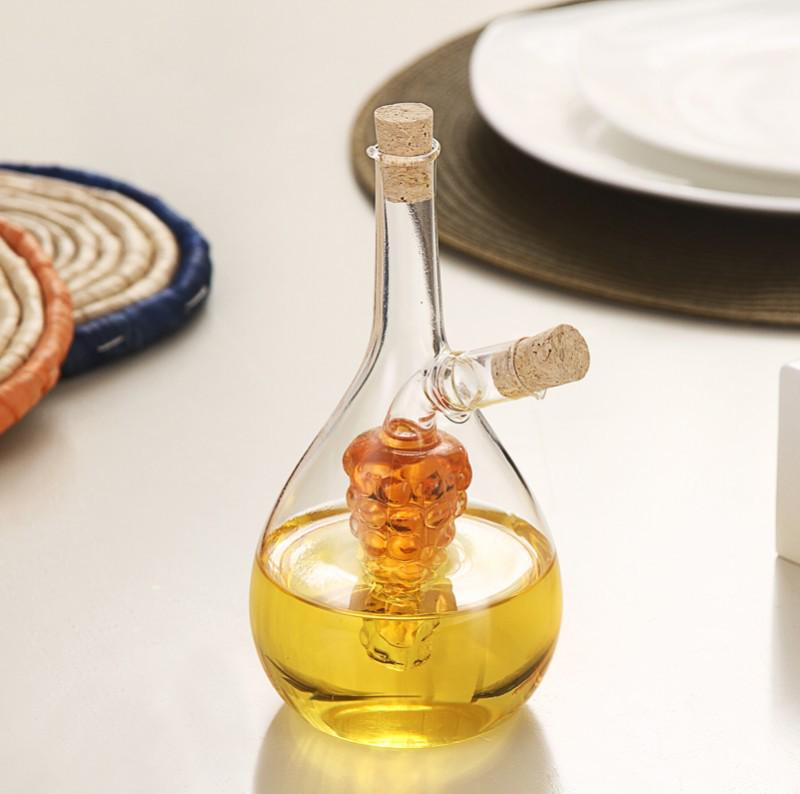 Sealed Irregular High Borosilicate Glass Oil and Vinegar Cruet Bottle
