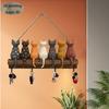 Katzenrücken-Form Schlüsselhalter Holz Schlüsselhaken Geschenk Wandmontiertes Schlüsselregal Eingangsbereich Flur