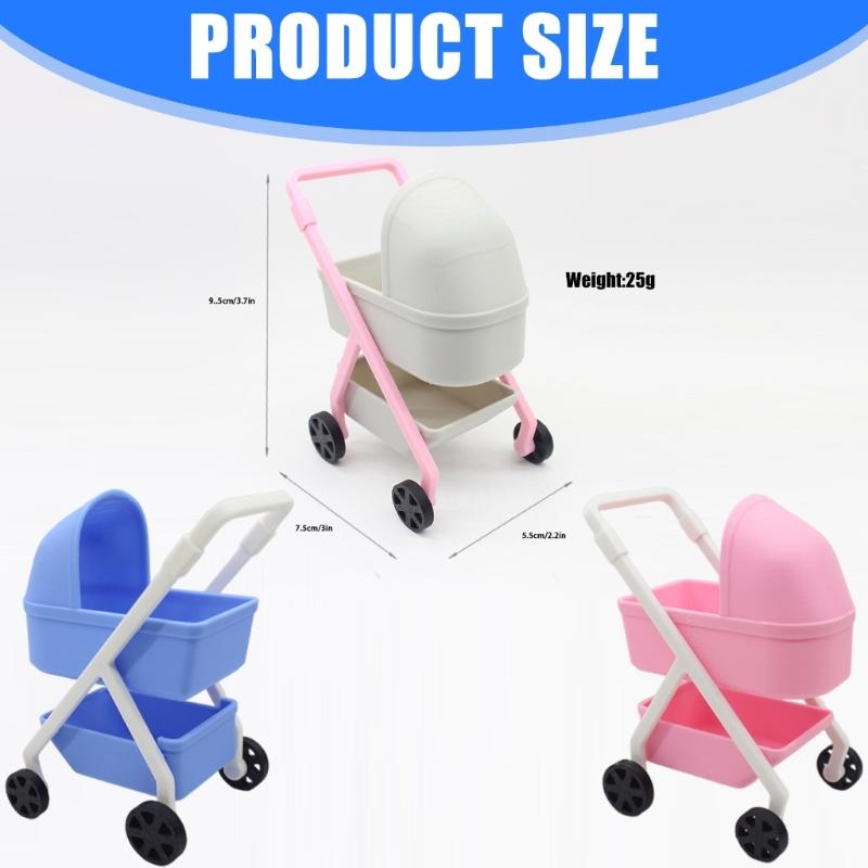 Miniature Baby Cradle Model Figure Doll House Nursery Room Scene Display Accessory Realistic Design 1/12 Scale Furniture