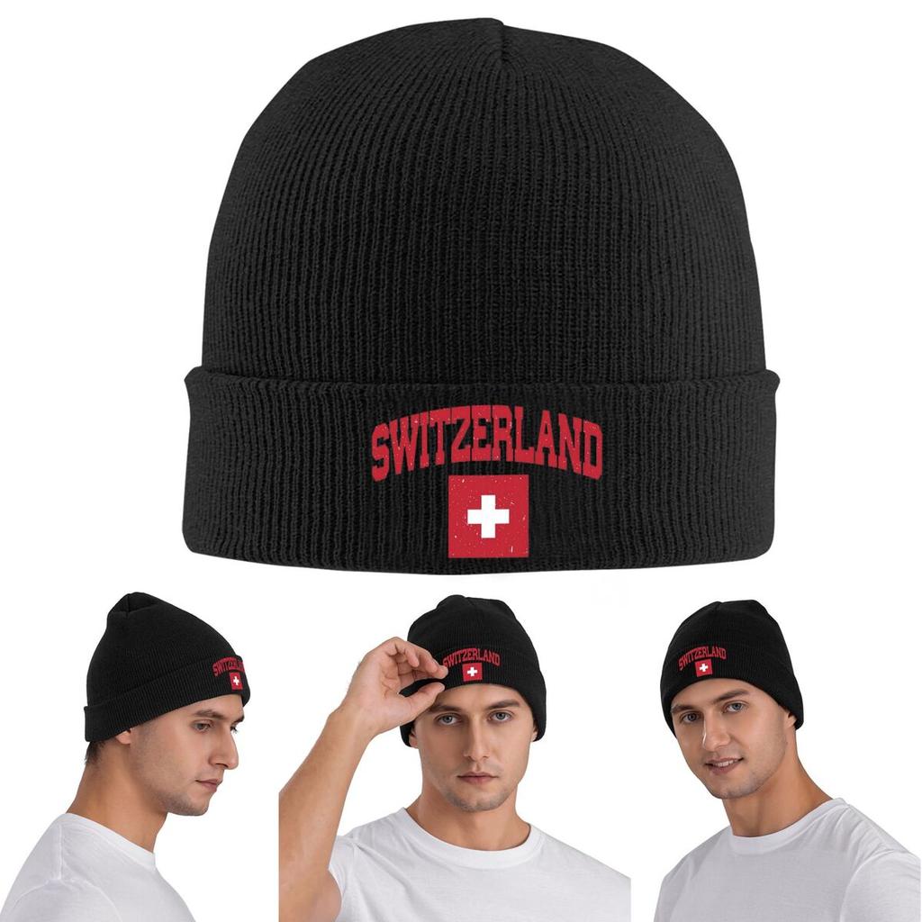 Coat Of Arms Of Switzerland Flag Warm Knitted Cap Winter Knit Bonnet Hat Skullies Beanies Hip Hop Caps for Unisex