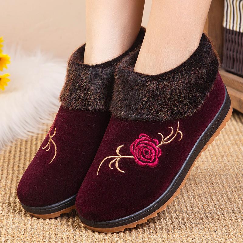 Winter Cotton Shoes Women's Velvet Thickened Thermal Shoes Casual Women's Shoes Winter Fashion Snow Boots