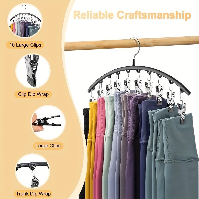 1PC curved multi-clip hanger with 10 non-slip clips and rubber coating -
