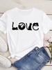 New Cute Love Heart Cat Print Women T-Shirt Casual Short Sleeve Top Summer Women's Clothing Cartoon Streetwear Y2k Clothes