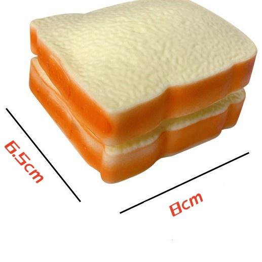 Squishies Toy Fun Bread Slice Toast Simulation Food Unique Creative Rebound Kneading Venting Musical Home Office Desktop Gift